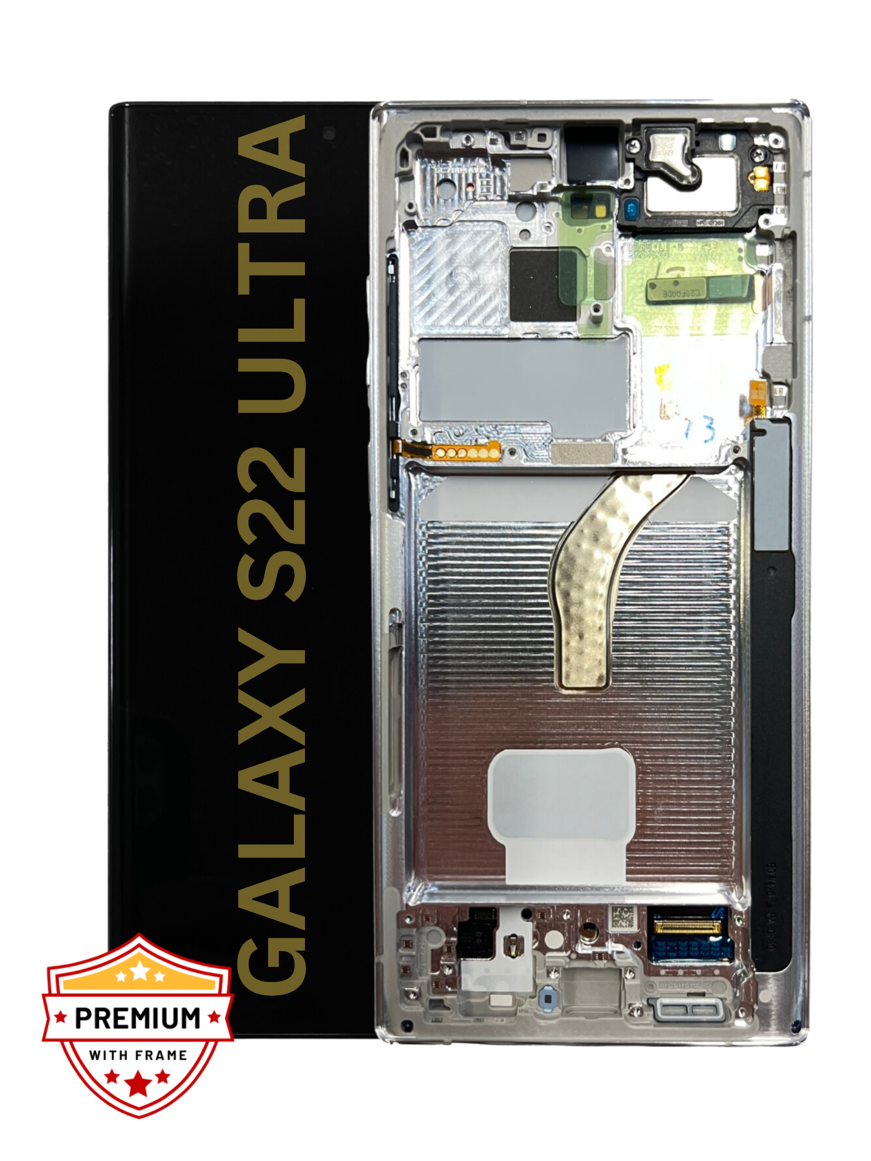 (Refurbished) Samsung Galaxy S22 Ultra OLED Display with Frame (White)