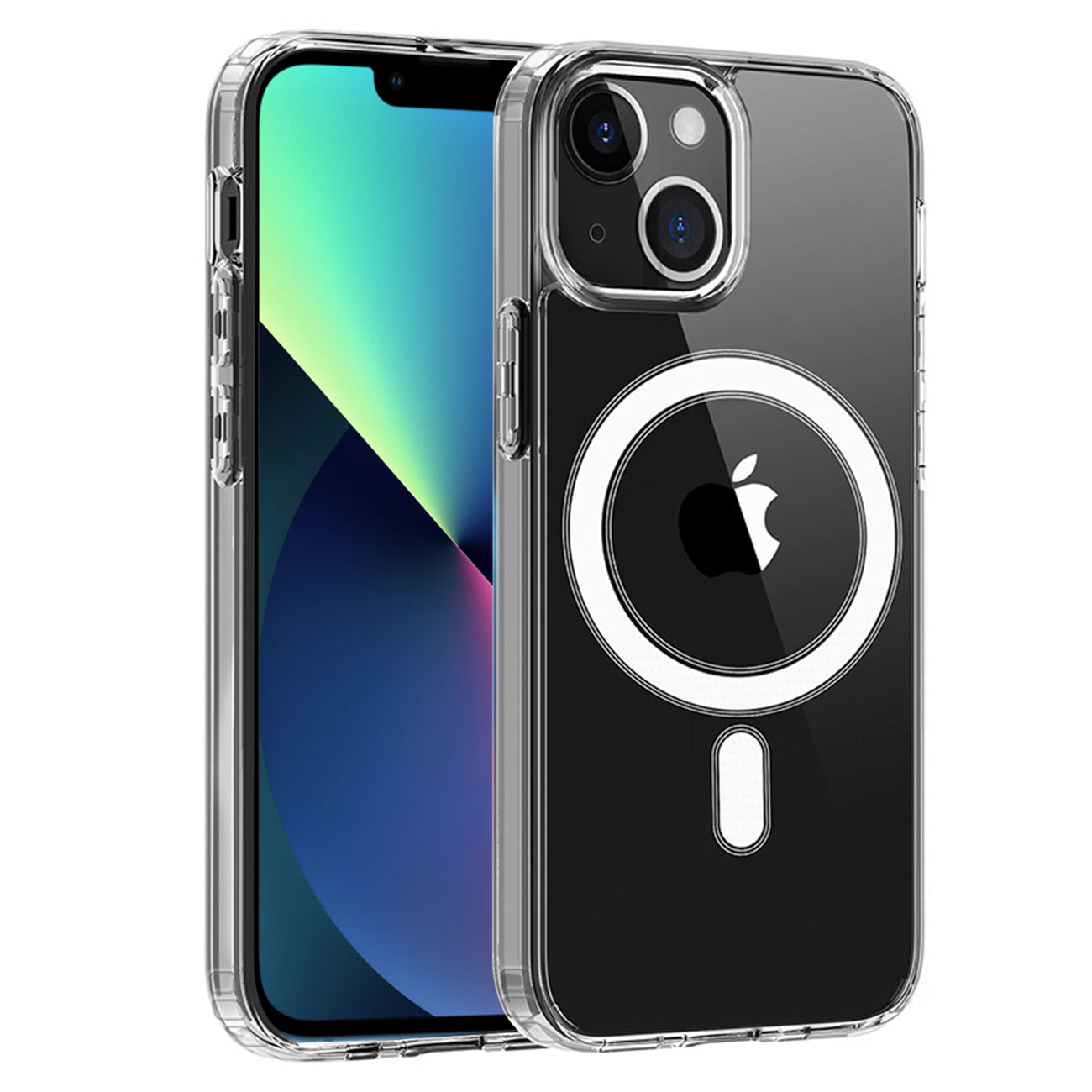 Magnetic Wireless Charging TPU Bumper Case For iPhone 14 Plus In Clear