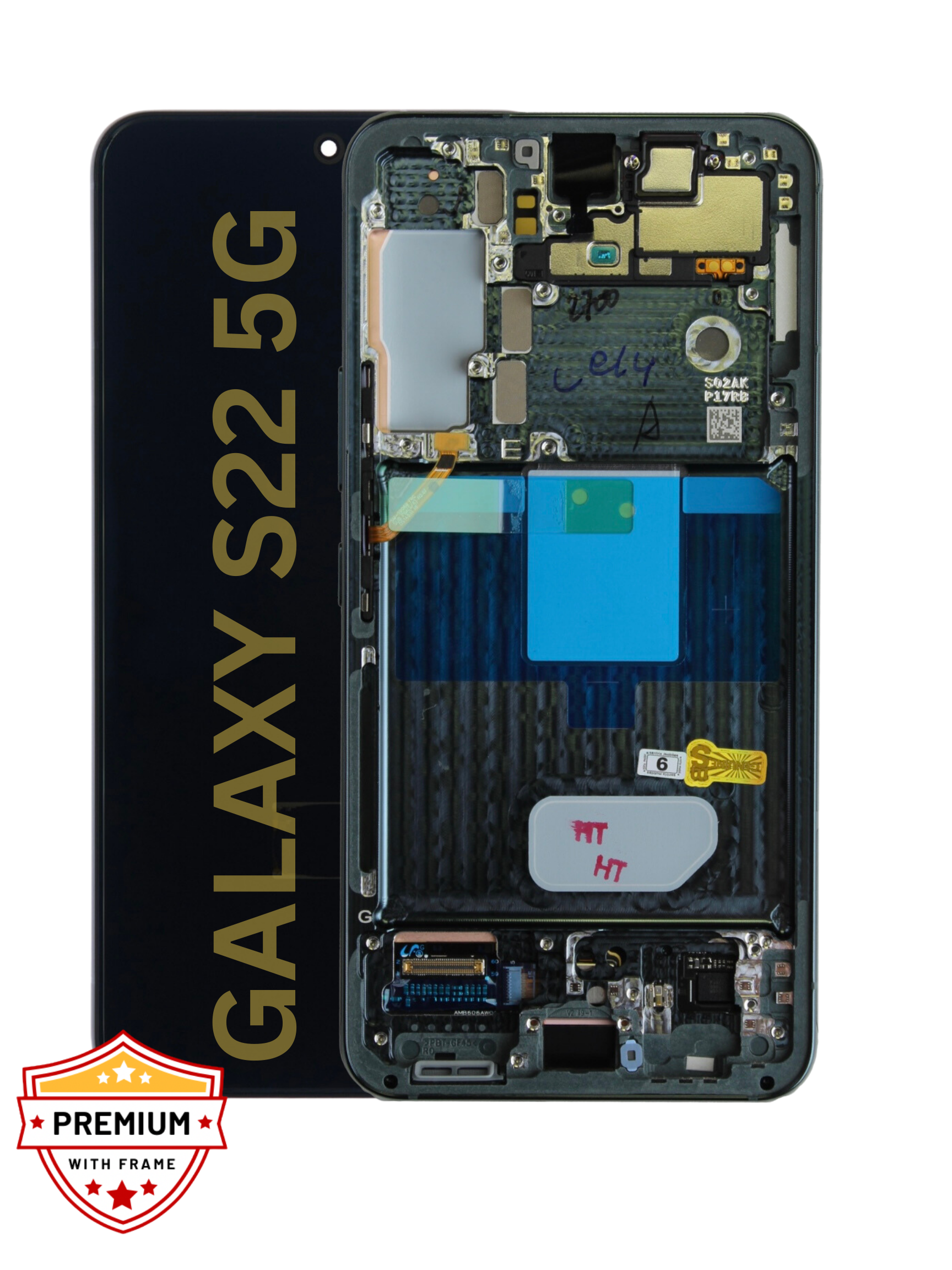 (Refurbished) Samsung Galaxy S22 OLED Display with Frame (Black)