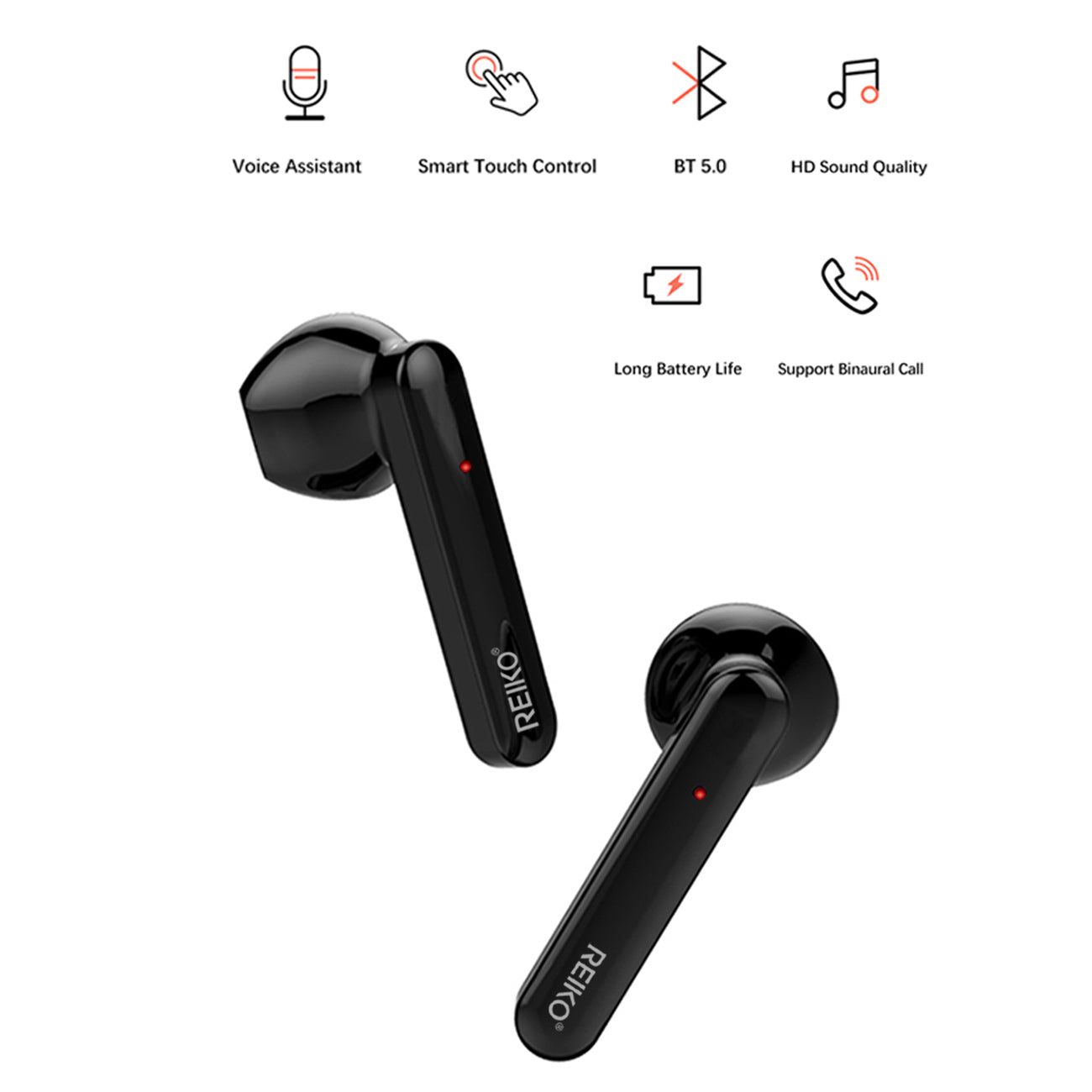 Wireless Earbuds with Charging Case Macaron Finishing In Black