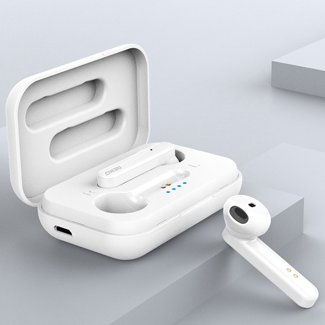 Wireless Earbuds with Charging Case Macaron Finishing In White