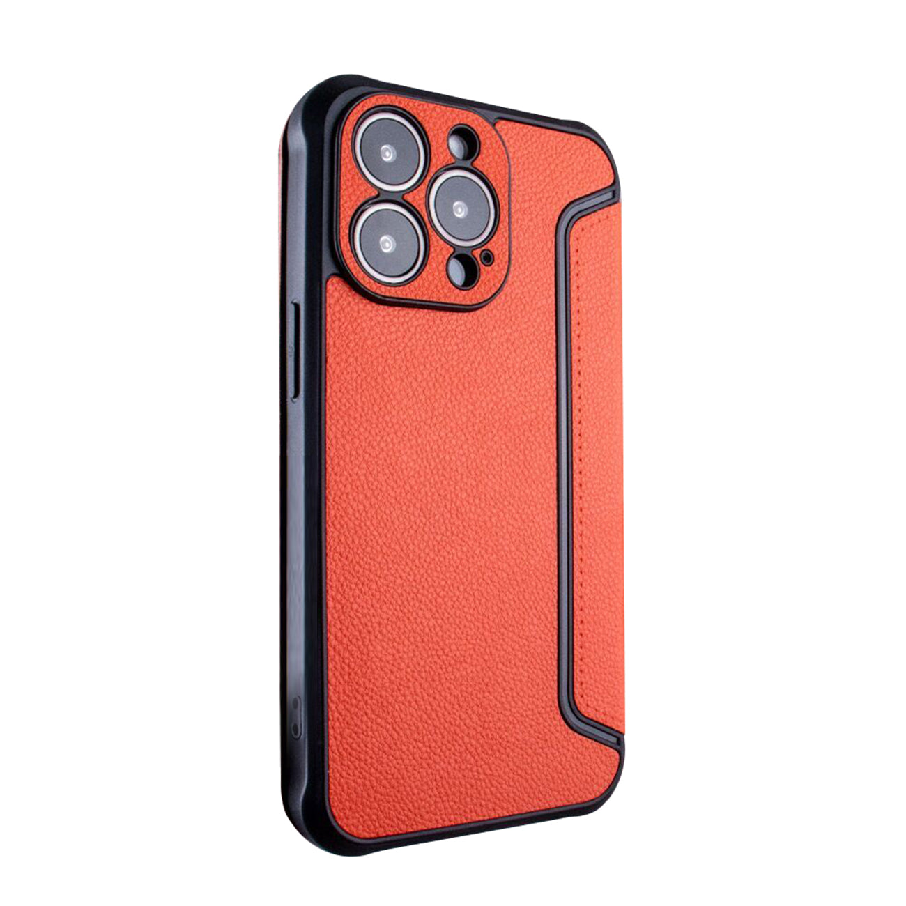 Leather phone case For Apple iPhone 14 Pro Max (Orange)