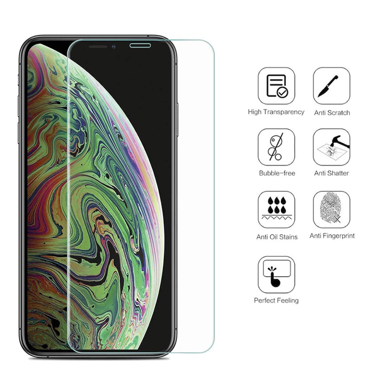 Premium (10 Pack) 0.33mm 2.5D Tempered Glass for iPhone XR/11 / iPhone 12/12 Pro