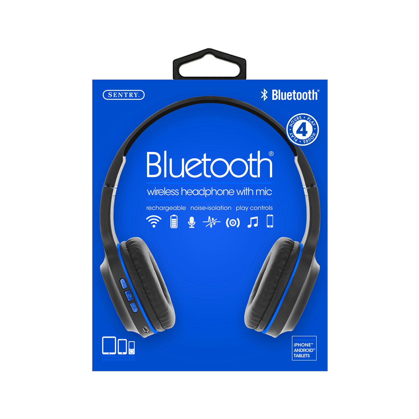 Industries BT105: Bluetooth Wireless Headphone With Mic Black