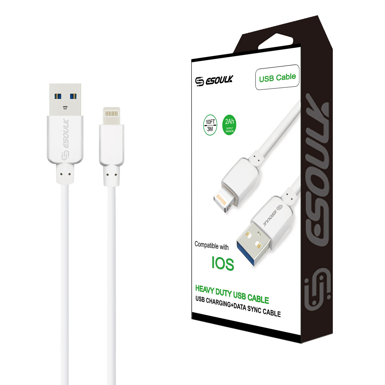 Premium Extra Long Cable For Lightning 2A (10 ft) (White)