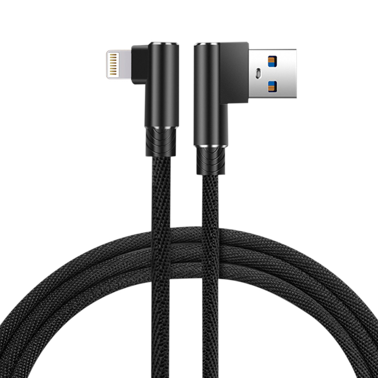 Nylon braided Material Lightning USB 2.0 Data Cable (3.3FT) (Black)