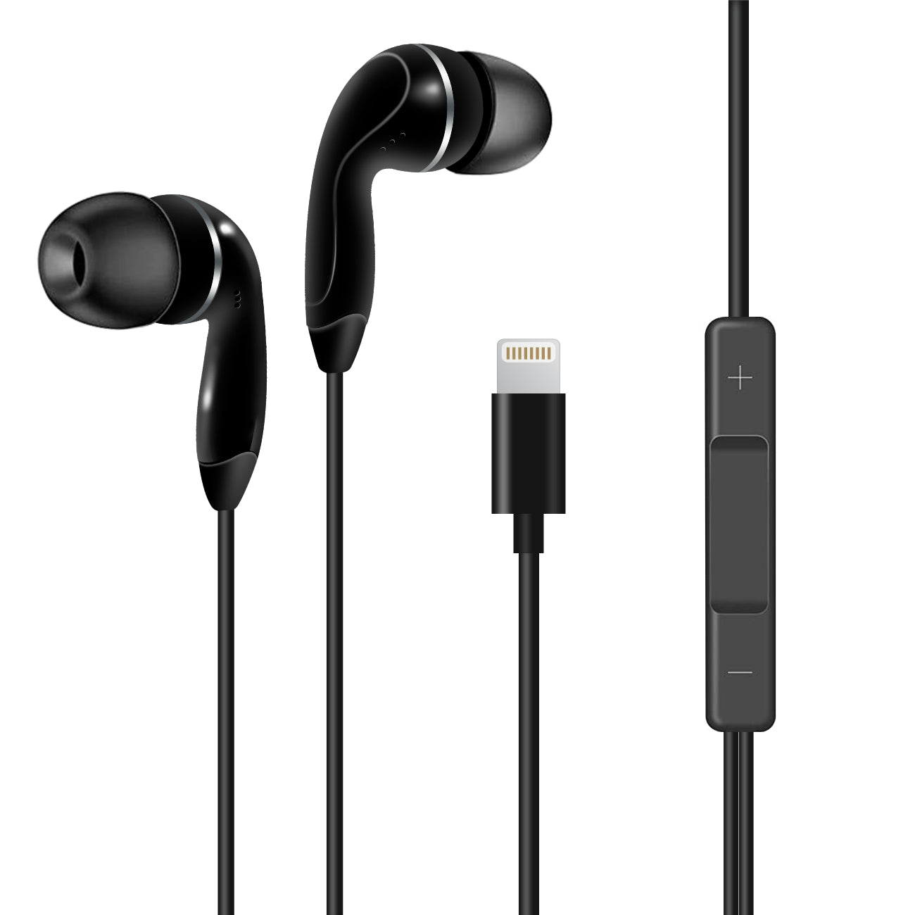 IN-EAR HEADPHONES WITH MIC FOR IOS IN BLACK