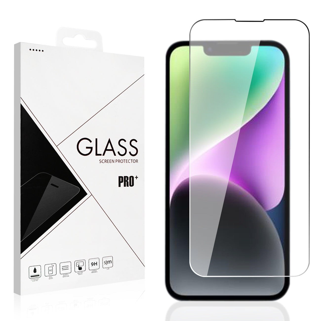 Premium Single retail Pack 2.5D Tempered Glass for iPhone 13 Pro Max / 14 Plus