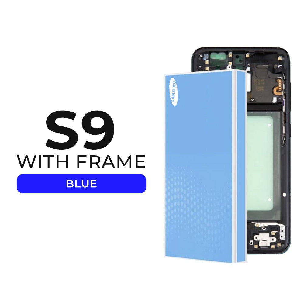 (Refurbished) Samsung Galaxy S9 OLED Display with Frame (Blue)