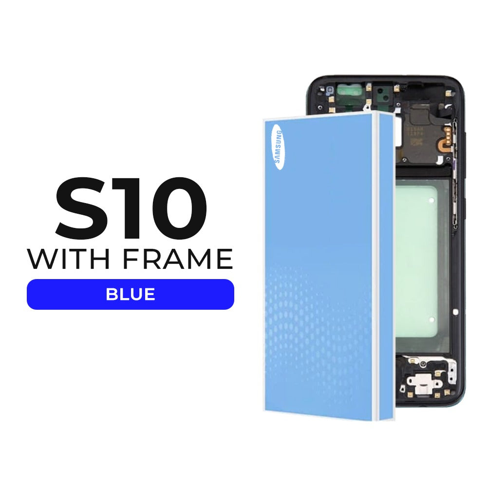 (Refurbished) Samsung Galaxy S10 OLED Display with Frame (Blue)