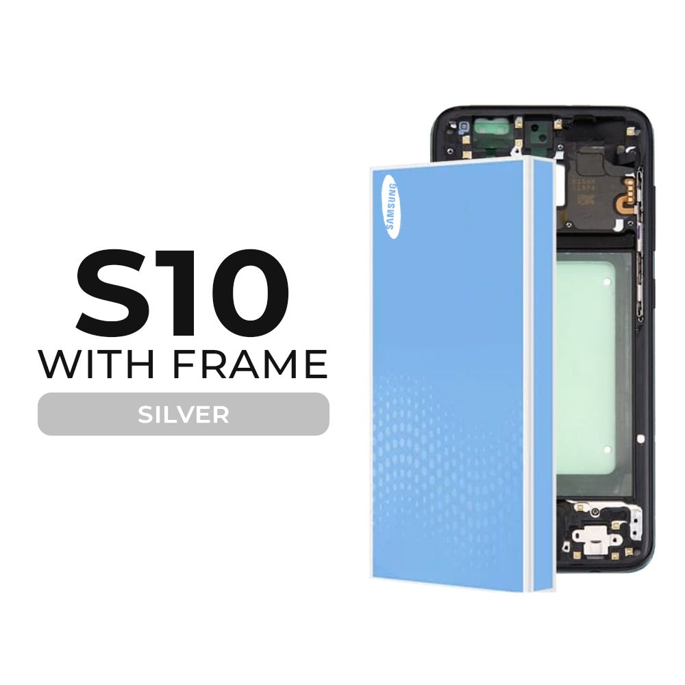 (Refurbished) Samsung Galaxy S10 5G OLED Display with Frame (Silver)