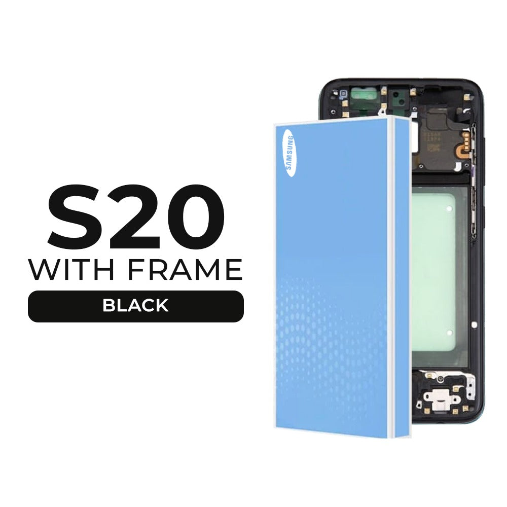 (Refurbished) Samsung Galaxy S20 OLED Display with Frame (Black)