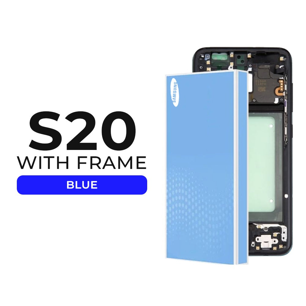 (Refurbished) Samsung Galaxy S20 OLED Display with Frame (Blue)