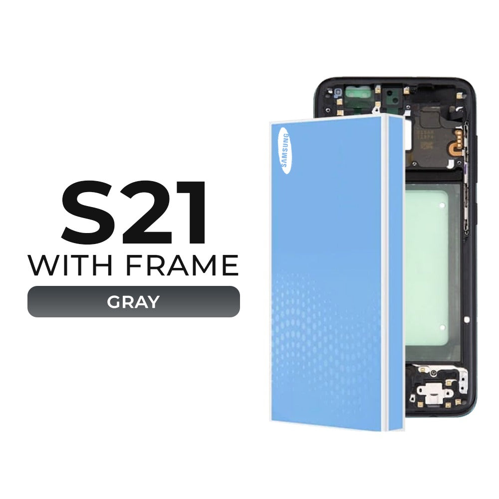 (Refurbished) Samsung Galaxy S21 OLED Display with Frame (Gray)
