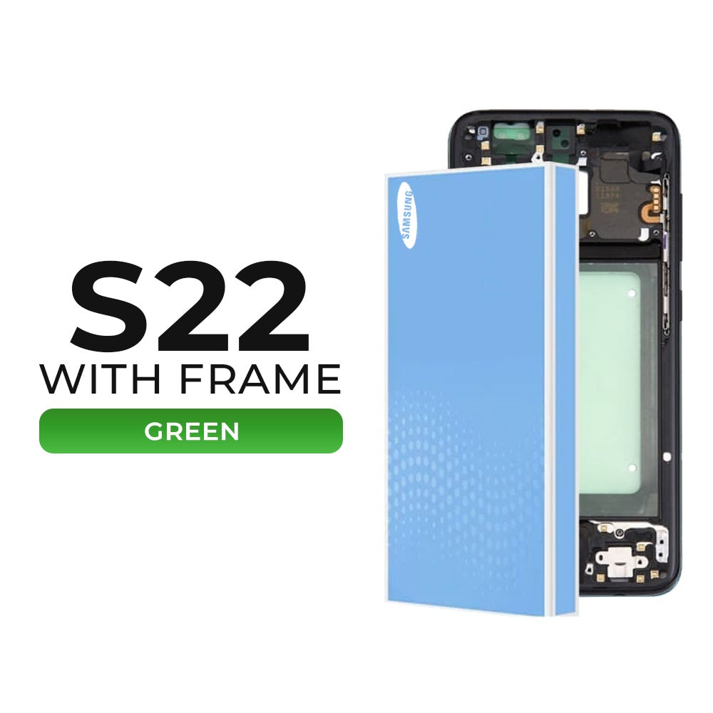 (Refurbished) Samsung Galaxy S22 OLED Display with Frame (Green)
