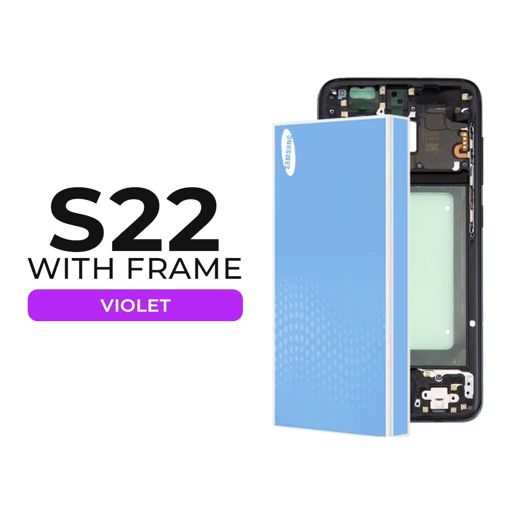 (Refurbished) Samsung Galaxy S22 OLED Display with Frame (Violet)