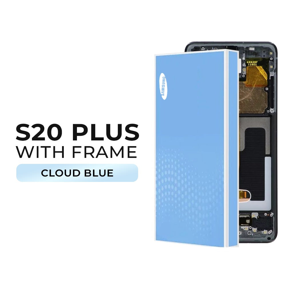 (Refurbished) Samsung Galaxy S20 Plus OLED Display with Frame (Cloud Blue)