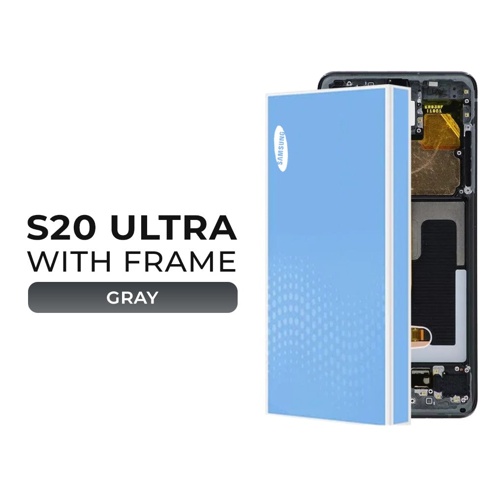 (Refurbished) Samsung Galaxy S20 Ultra OLED Display with Frame (Gray)