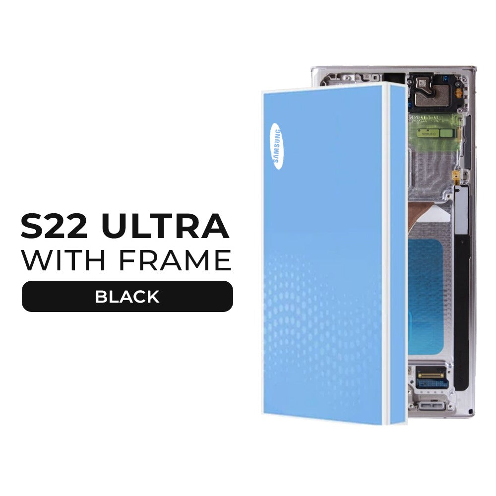 (Refurbished) Samsung Galaxy S22 Ultra OLED Display with Frame (Black)