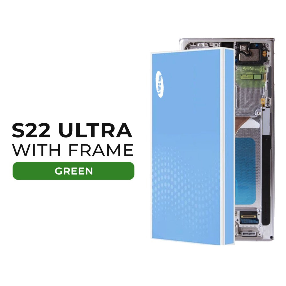 (Refurbished) Samsung Galaxy S22 Ultra OLED Display with Frame (Green)