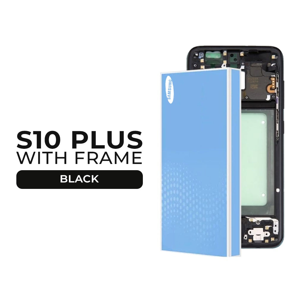 (Refurbished) Samsung Galaxy S10 Plus OLED Display with Frame (Black)