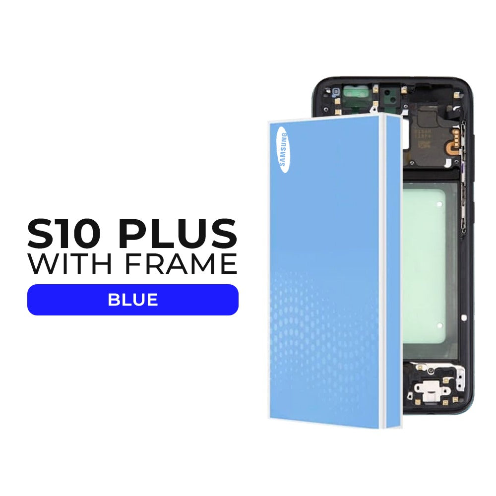 (Refurbished) Samsung Galaxy S10 Plus OLED Display with Frame (Blue)