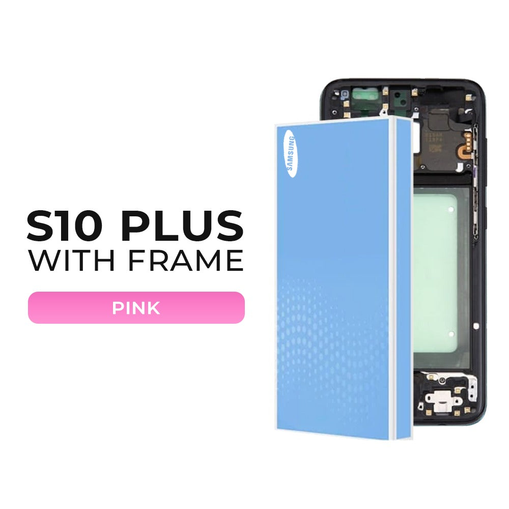 (Refurbished) Samsung Galaxy S10 Plus OLED Display with Frame (Pink)