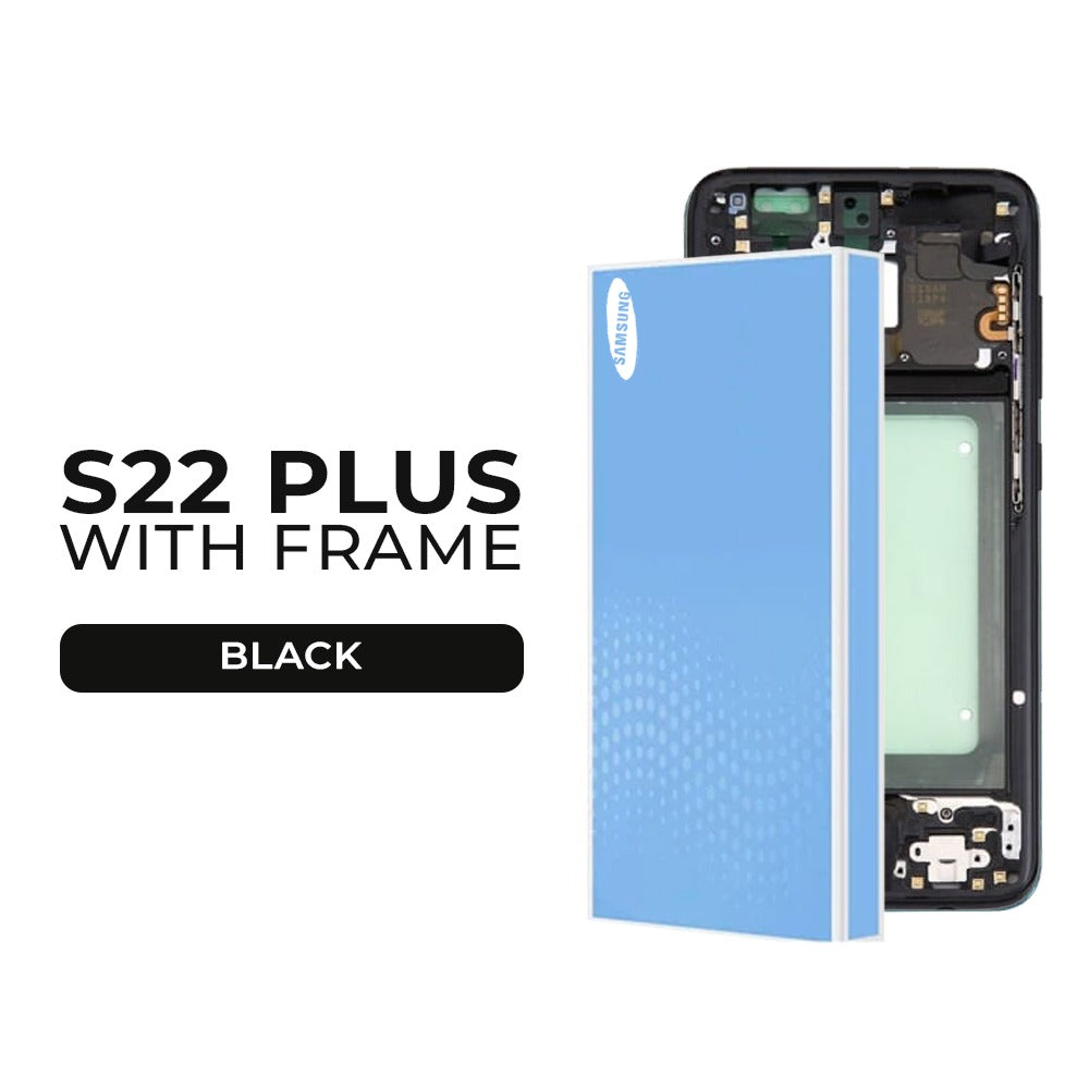 (Refurbished) Samsung Galaxy S22 Plus OLED Display with Frame (Black)