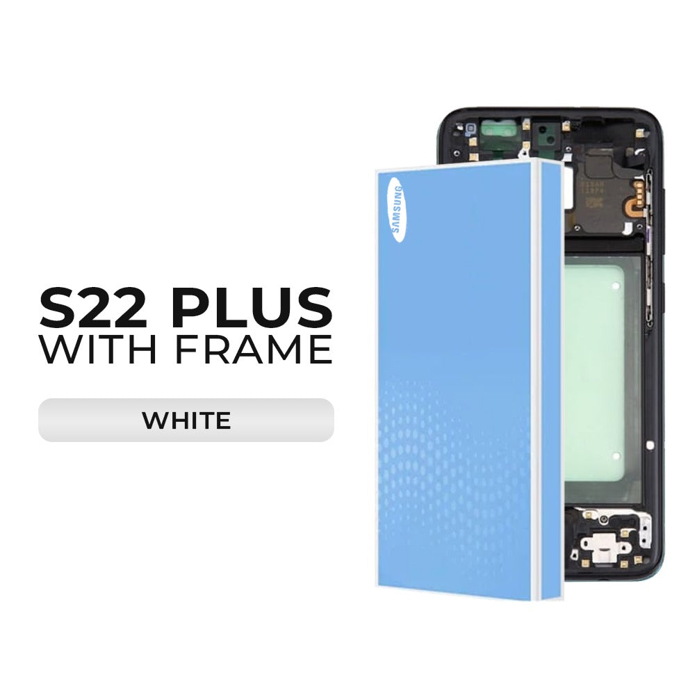 (Refurbished) Samsung Galaxy S22 Plus OLED Display with Frame (White)